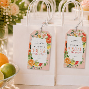 Tropical Citrus Bridal Shower Favor Tag Lemon