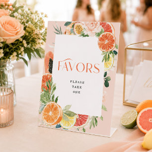 Tropical Citrus Bridal Shower Favors Sign