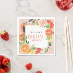 Tropical Citrus Bridal Shower Napkin<br><div class="desc">This tropical citrus design features modern elegant fonts (easily change the colors!) and a bouquet of blush florals and tropical citrus fruit including lemon,  lime,  orange,  grapefruit,  and papaya! . See the entire collection for more matching items!</div>