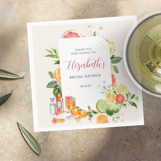 Tropical Citrus Bridal Shower  Napkins (Creator Uploaded)