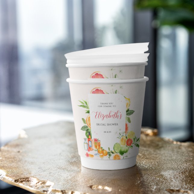 Tropical Citrus Bridal Shower  Paper Cups (Creator Uploaded)