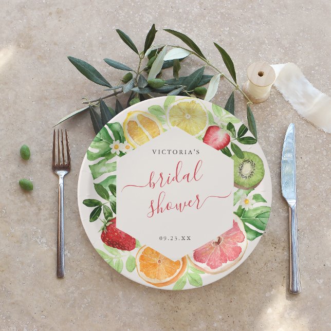 Tropical Citrus Bridal Shower  Paper Plates (Creator Uploaded)