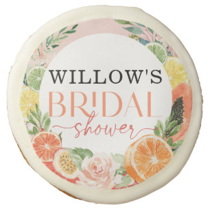 Tropical Citrus Bridal Shower Sugar Cookie