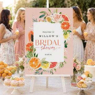 Tropical Citrus Bridal Shower Welcome Sign Lemon