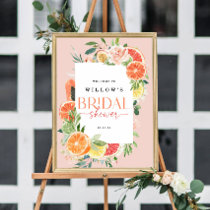 Tropical Citrus Bridal Shower Welcome Sign Lemon