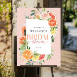 Tropical Citrus Bridal Shower Welcome Sign Lemon<br><div class="desc">This tropical citrus design features modern elegant fonts (easily change the colors!) and a bouquet of blush florals and tropical citrus fruit including lemon,  lime,  orange,  grapefruit,  and papaya! . See the entire collection for more matching items!</div>
