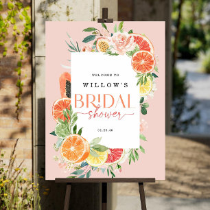 Tropical Citrus Bridal Shower Welcome Sign Lemon