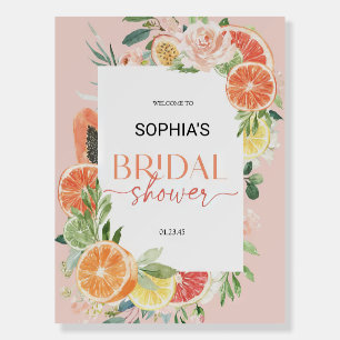 Tropical Citrus Bridal Shower Welcome Sign Templat
