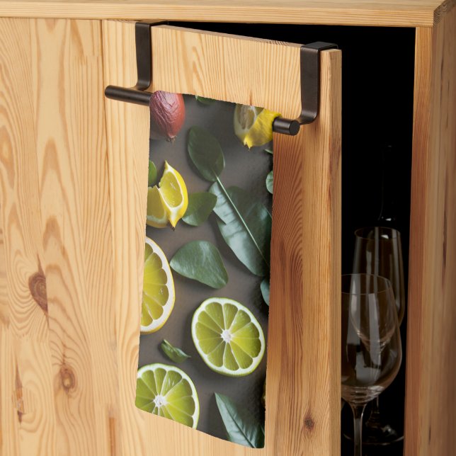 tropical citrus  kitchen towel (Thirds Fold)