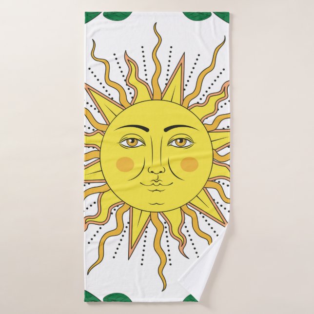 Tropical citrus lemon fruits with flowers frame an bath towel (Bath Towel)