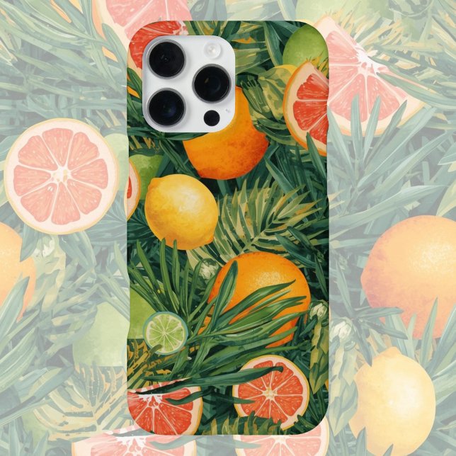 Tropical Citrus Medley – Watercolor Lemon, Orange  iPhone Case (Creator Uploaded)