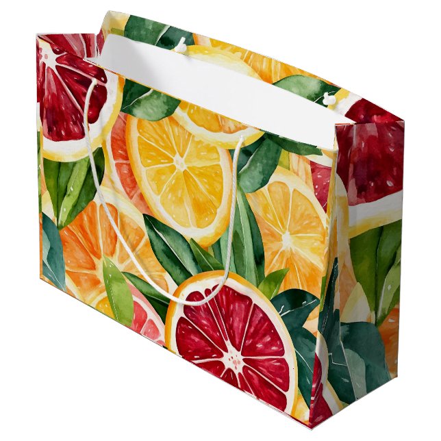 Tropical Citrus Orange Fruit Slices Large Gift Bag (Back Angled)