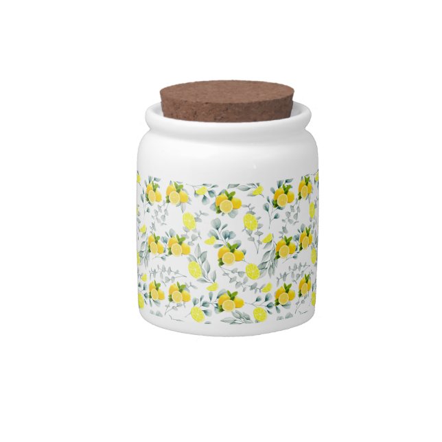 Tropical Citrus summer fresh Orange lemon Slice  Candy Jar (Front)