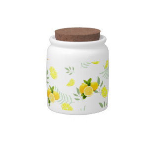 Tropical Citrus summer fresh Orange lemon Slice Candy Jar