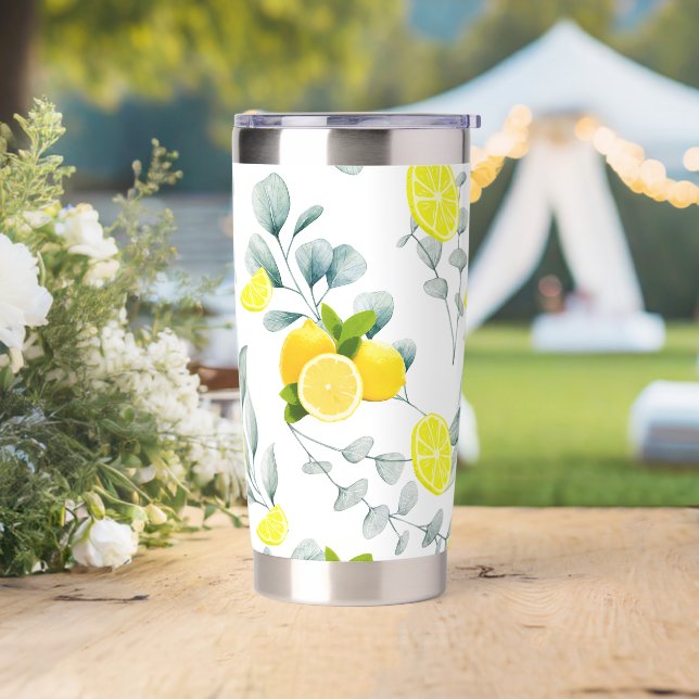 Tropical Citrus summer fresh Orange lemon Slice  Insulated Tumbler (Wedding)