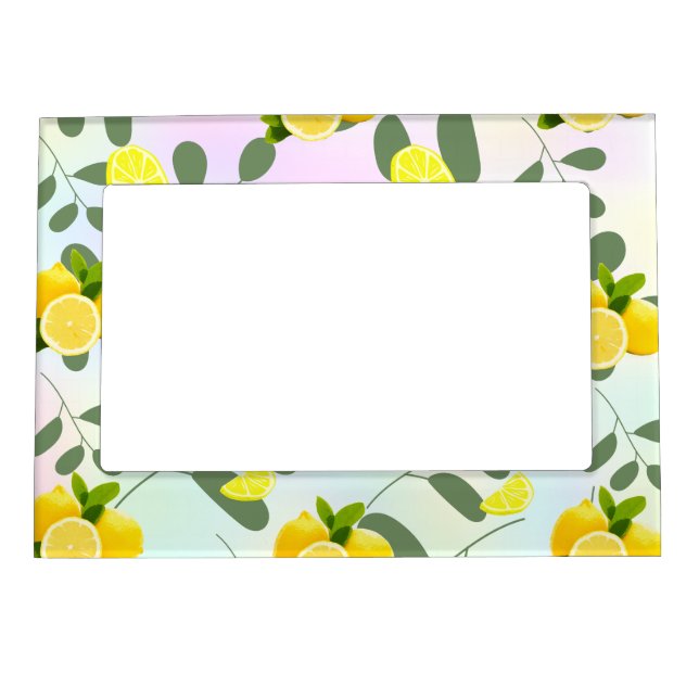 Tropical Citrus summer fresh Orange lemon Slice  Magnetic Frame (Front)