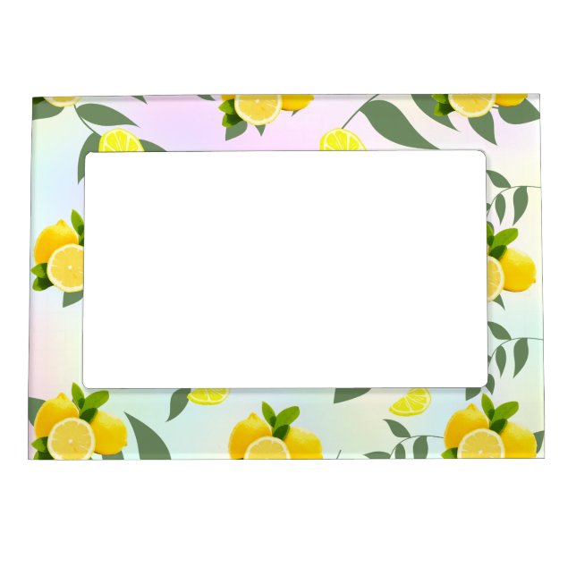 Tropical Citrus summer fresh Orange lemon Slice  Magnetic Frame (Front)