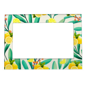 Tropical Citrus summer fresh Orange lemon Slice Magnetic Frame