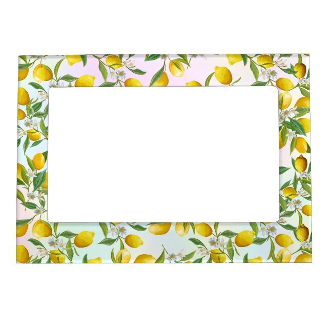 Tropical Citrus summer fresh Orange lemon Slice  Magnetic Frame (Front)