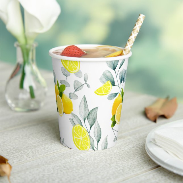 Tropical Citrus summer fresh Orange lemon Slice  Paper Cups (Insitu)