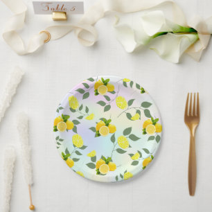 Tropical Citrus summer fresh Orange lemon Slice  Paper Plates