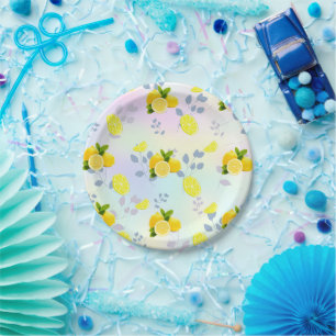 Tropical Citrus summer fresh Orange lemon Slice  Paper Plates