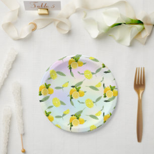 Tropical Citrus summer fresh Orange lemon Slice  Paper Plates