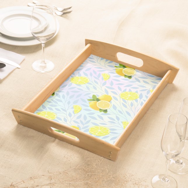 Tropical Citrus summer fresh Orange lemon Slice  Serving Tray (Front)