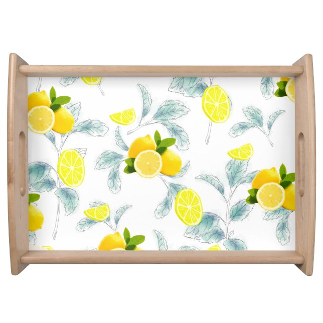 Tropical Citrus summer fresh Orange lemon Slice  Serving Tray (Front)