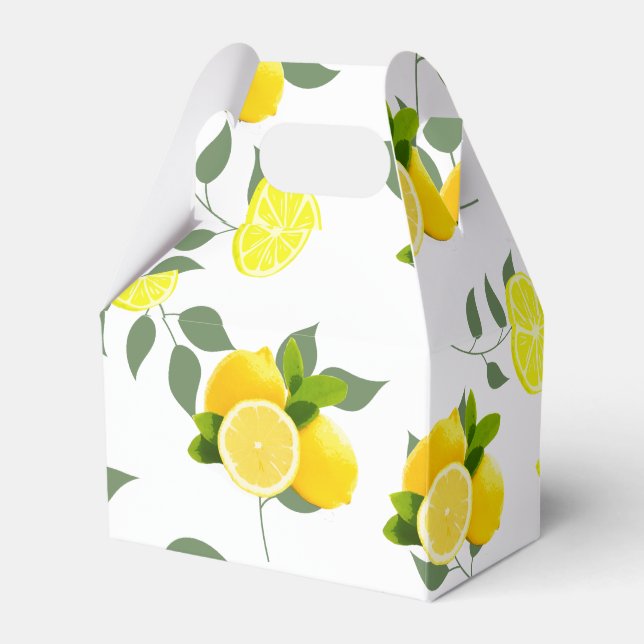 TROPICAL Citrus SUMMER FRUIT Orange lemon Slice  Favor Boxes (Front Side)