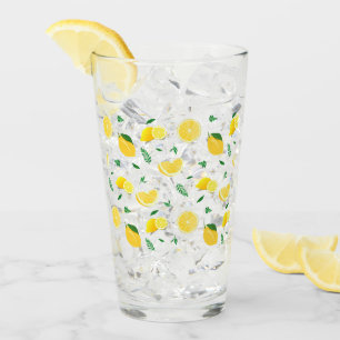 TROPICAL Citrus SUMMER FRUIT Orange lemon Slice Glass