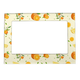 TROPICAL Citrus SUMMER FRUIT Orange lemon Slice  Magnetic Frame