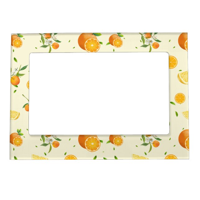 TROPICAL Citrus SUMMER FRUIT Orange lemon Slice  Magnetic Frame (Front)