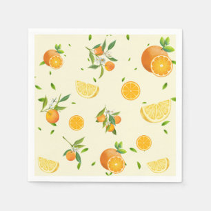 TROPICAL Citrus SUMMER FRUIT Orange lemon Slice Napkins