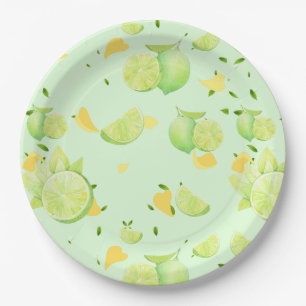 TROPICAL Citrus SUMMER FRUIT Orange lemon Slice  Paper Plates