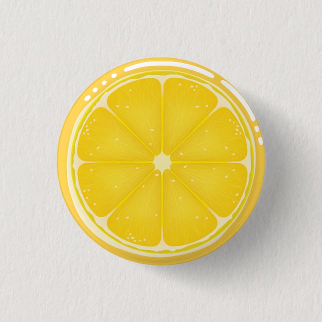 TROPICAL Citrus SUMMER FRUIT Orange lemons Slice   Button (Front)