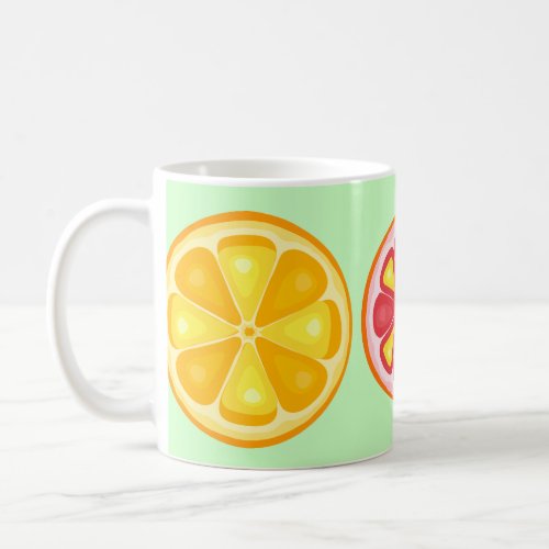 TROPICAL Citrus SUMMER FRUIT Orange lemons Slice Coffee Mug