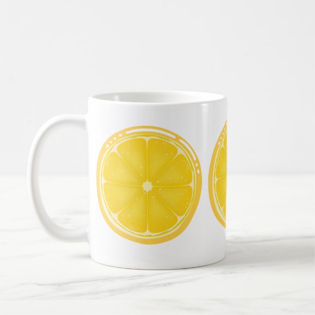 TROPICAL Citrus SUMMER FRUIT Orange lemons Slice Coffee Mug (Left)