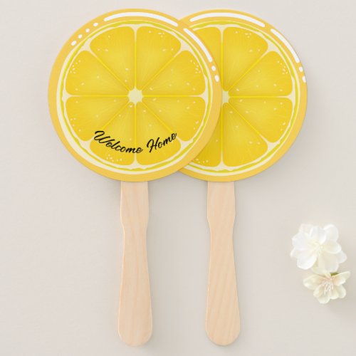 TROPICAL Citrus SUMMER FRUIT Orange lemons Slice Hand Fan