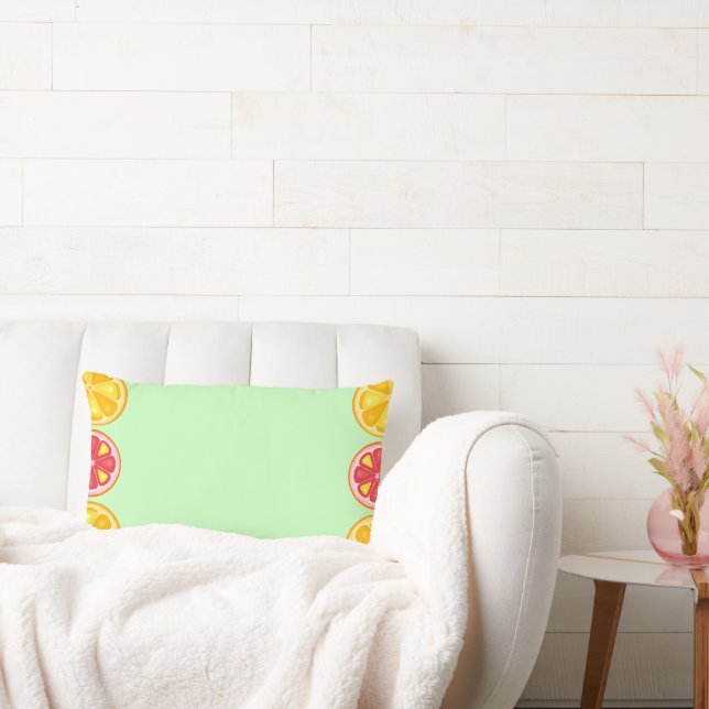 TROPICAL Citrus SUMMER FRUIT Orange lemons Slice Lumbar Pillow (Couch)