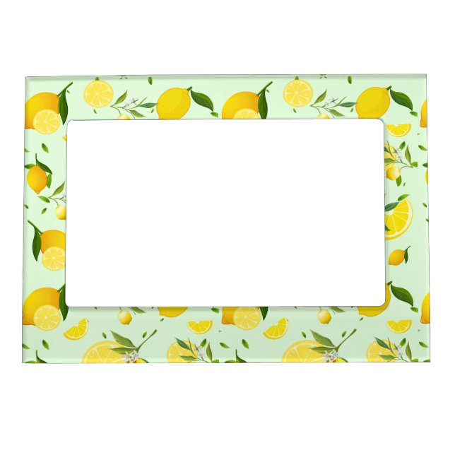TROPICAL Citrus SUMMER FRUIT Orange lemons Slice  Magnetic Frame (Front)