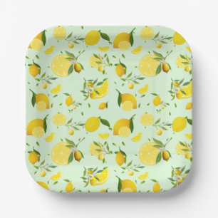 TROPICAL Citrus SUMMER FRUIT Orange lemons Slice  Paper Plates