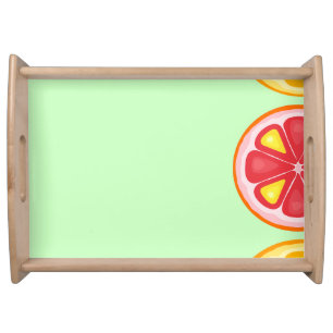 TROPICAL Citrus SUMMER FRUIT Orange lemons Slice Serving Tray