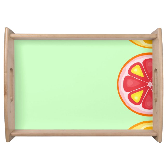 TROPICAL Citrus SUMMER FRUIT Orange lemons Slice Serving Tray (Front)