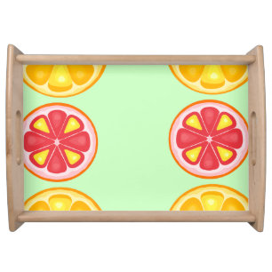 TROPICAL Citrus SUMMER FRUIT Orange lemons Slice Serving Tray