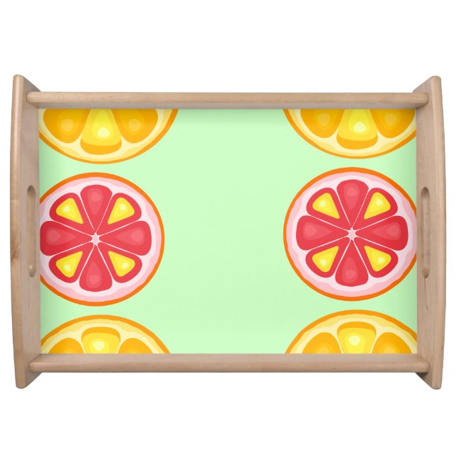 TROPICAL Citrus SUMMER FRUIT Orange lemons Slice Serving Tray (Front)