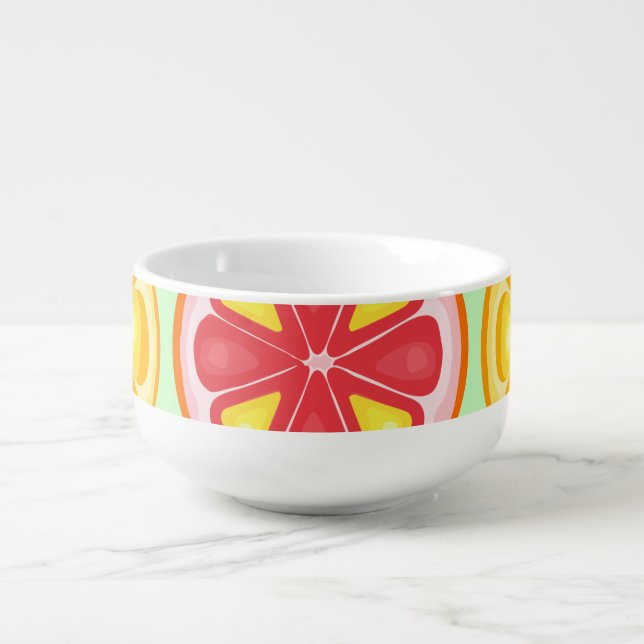 TROPICAL Citrus SUMMER FRUIT Orange lemons Slice Soup Mug (Front)