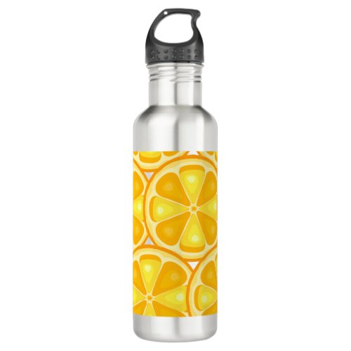 TROPICAL Citrus SUMMER FRUIT Orange lemons Slice Stainless Steel Water Bottle