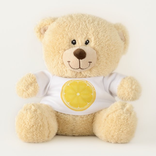 TROPICAL Citrus SUMMER FRUIT Orange lemons Slice   Teddy Bear (Front)