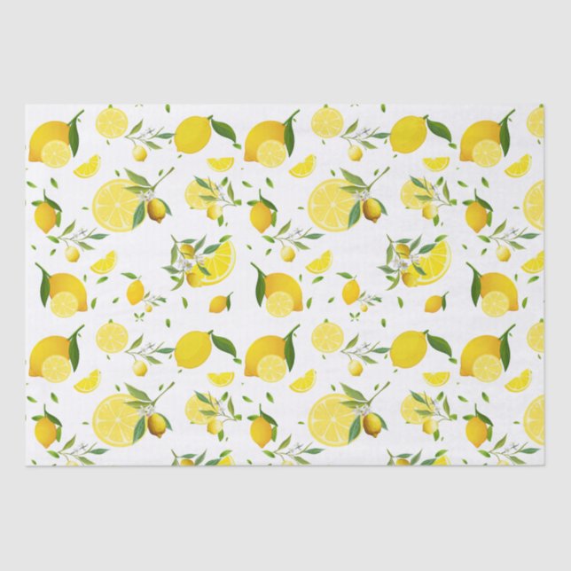 TROPICAL Citrus SUMMER FRUIT Orange lemons Slice  Tissue Paper (Front)